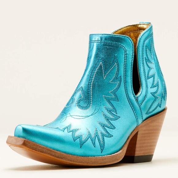 ARIAT WOMEN'S DIXON WESTERN BOOTIES/BOOT| Electric Calypso (Blue/Turquoise)| NEW - Picture 4 of 16